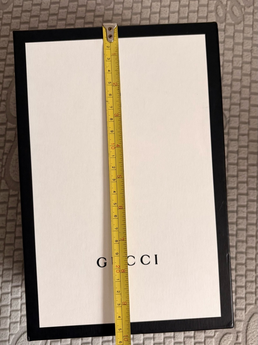 Gucci White Top Black Trim Logo Gift Box